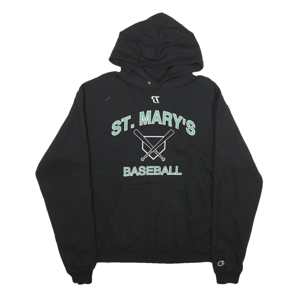 CHAMPION Mens Black St. Mary's Baseball Pullover Hoodie M Cotton Blend
