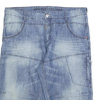 TIMEZONE Mens Denim Blue Casual Shorts 2XL W40 Cotton Blend Drawstring