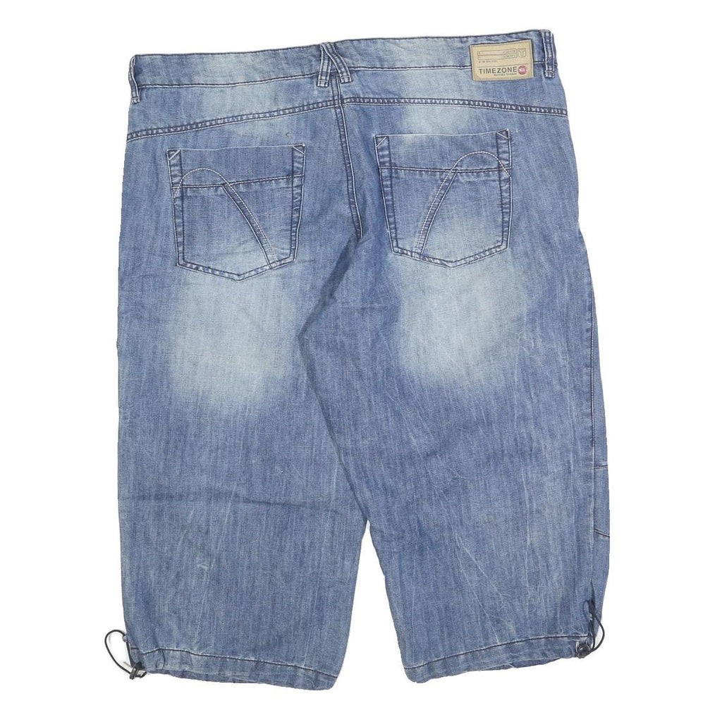 TIMEZONE Mens Denim Blue Casual Shorts 2XL W40 Cotton Blend Drawstring