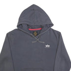 ALPHA INDUSTRIES Mens Grey Hoodie L Cotton Blend Pullover Casual Wear