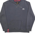 ALPHA INDUSTRIES Mens Grey Hoodie L Cotton Blend Pullover Casual Wear