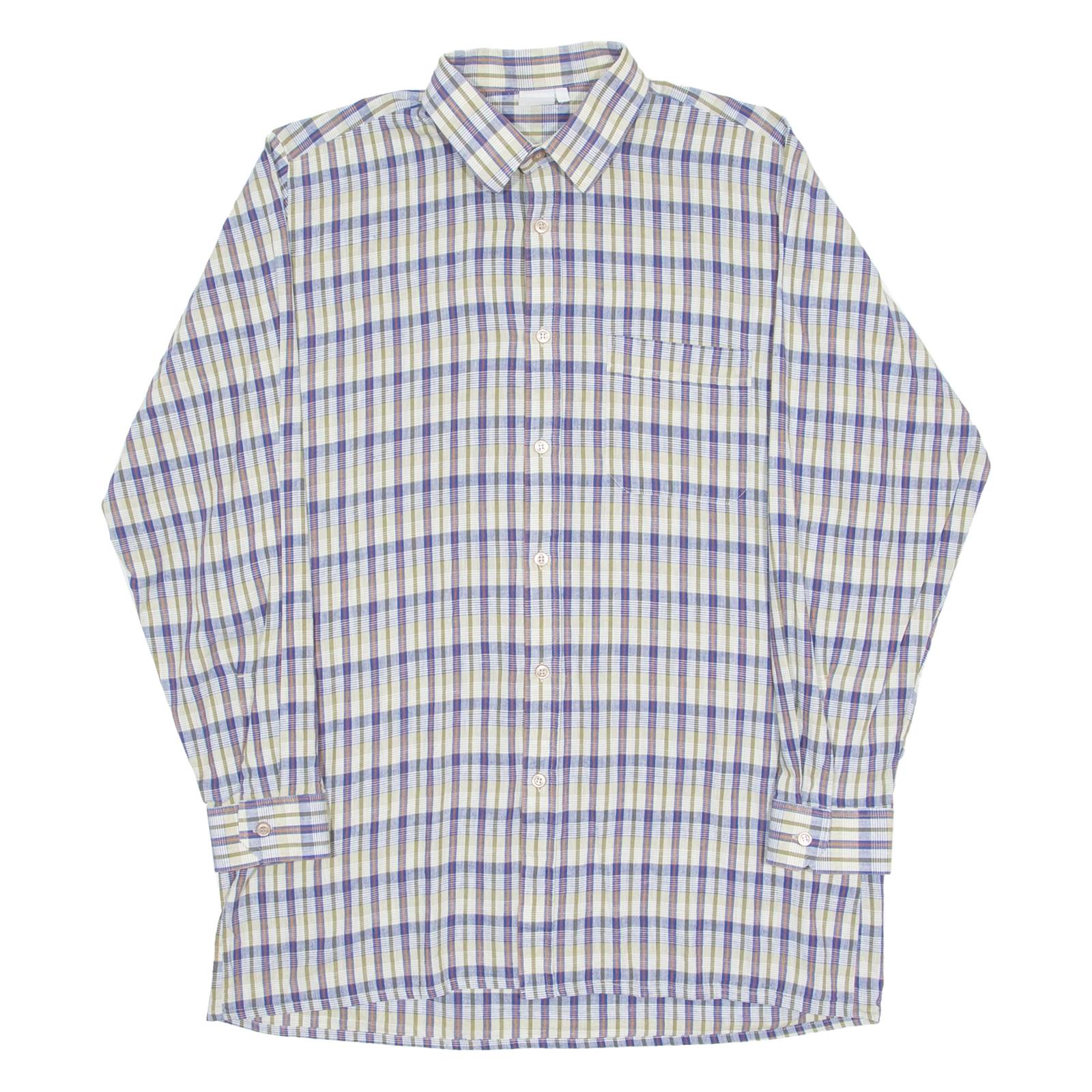 Mens Shirt Blue Check Long Sleeve S