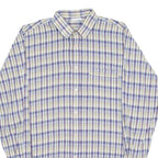 Mens Shirt Blue Check Long Sleeve S