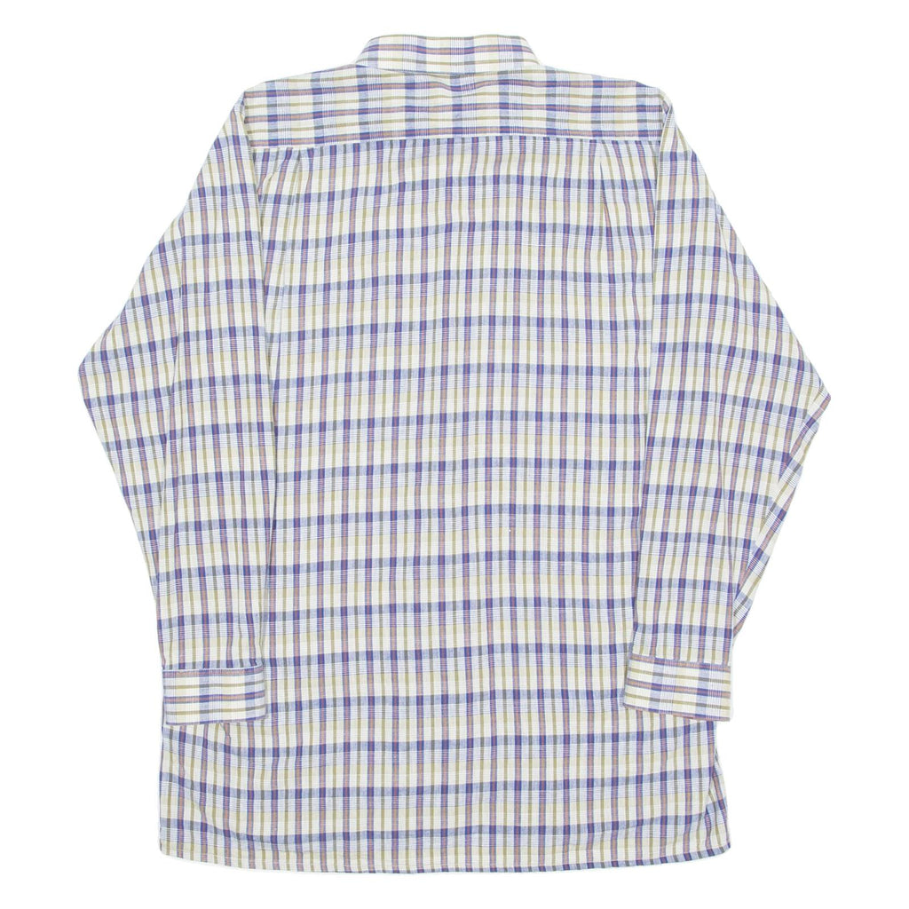 Mens Shirt Blue Check Long Sleeve S
