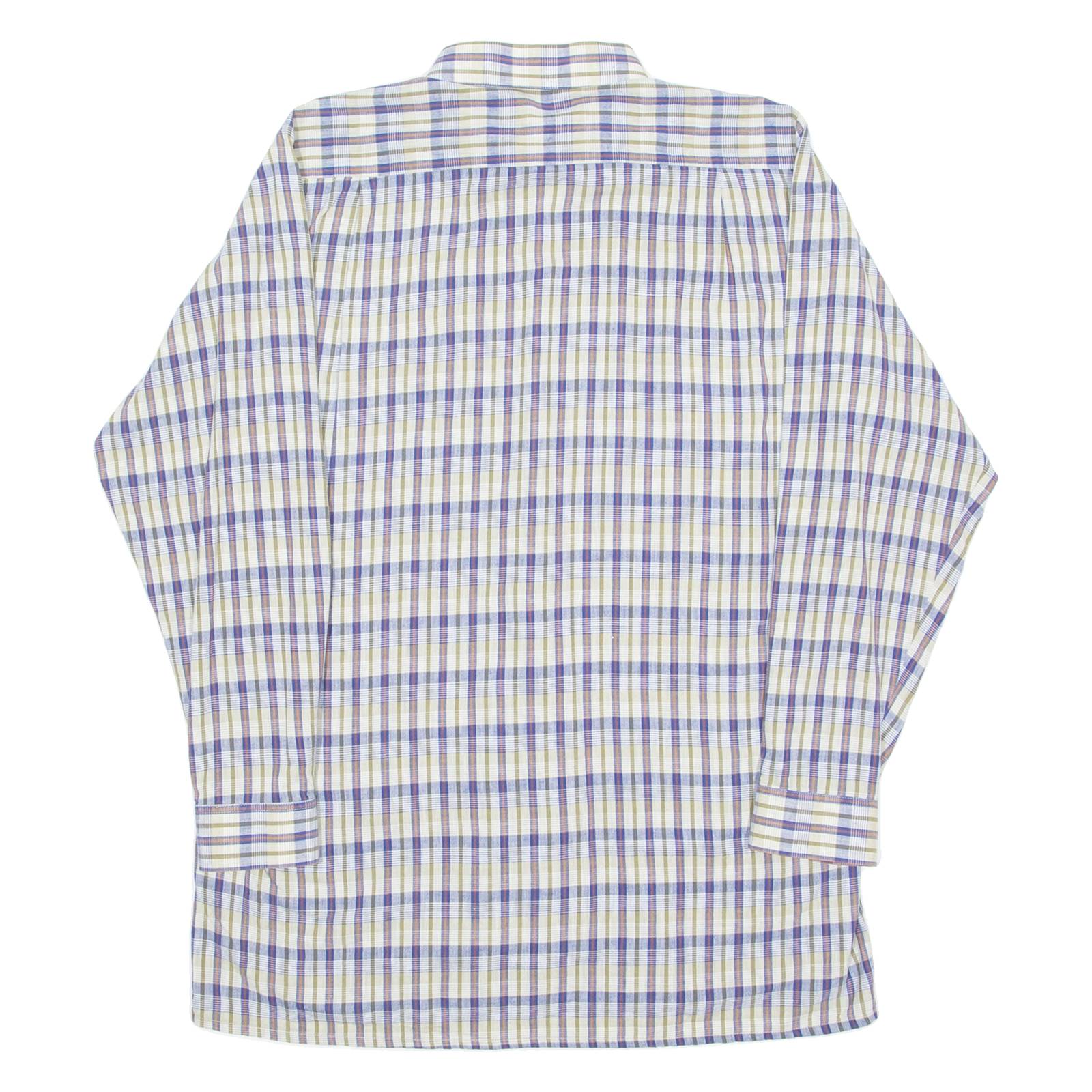 Mens Shirt Blue Check Long Sleeve S