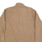 JUSTIN Mens Beige Cotton Blend Shirt L Button Down Collar Long Sleeve Workwear