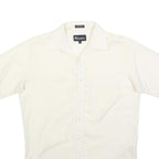 BLUESTONE Mens Cream Shirt S Cotton Blend Short Sleeve Button Casual Summer