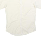 BLUESTONE Mens Cream Shirt S Cotton Blend Short Sleeve Button Casual Summer