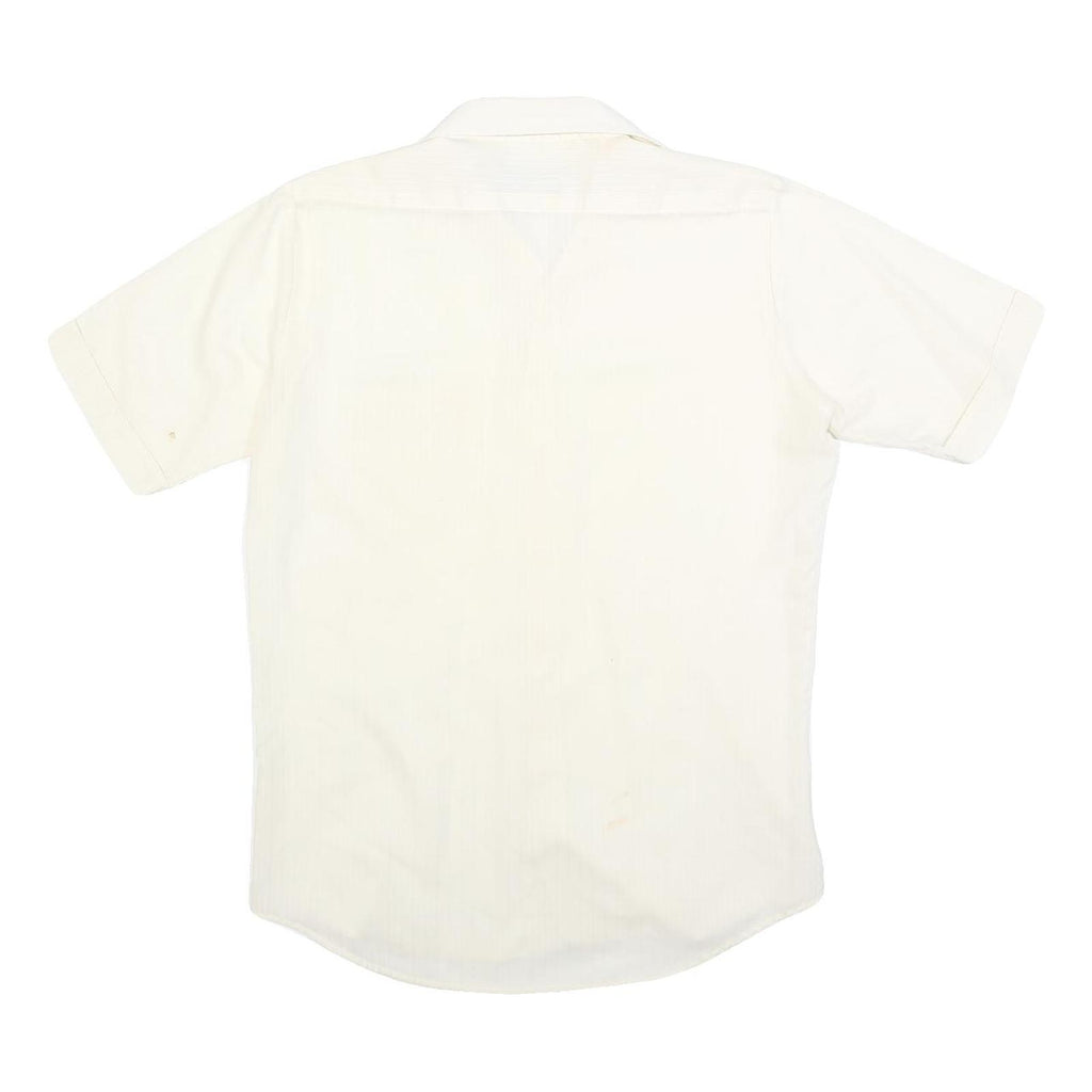 BLUESTONE Mens Cream Shirt S Cotton Blend Short Sleeve Button Casual Summer