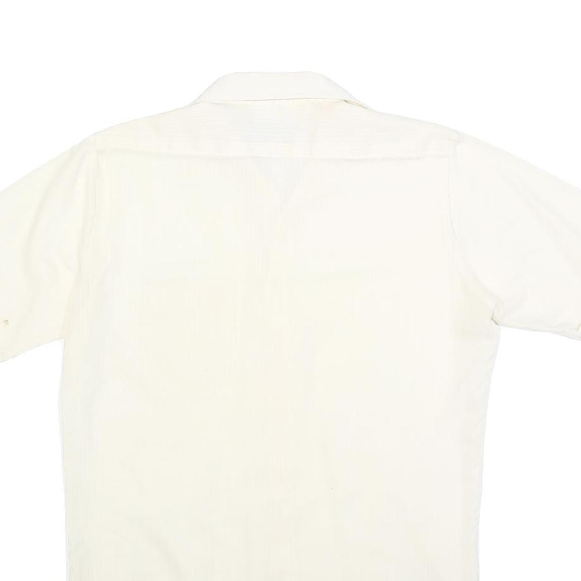 BLUESTONE Mens Cream Shirt S Cotton Blend Short Sleeve Button Casual Summer