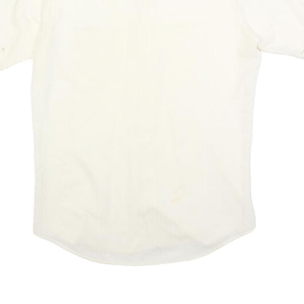 BLUESTONE Mens Cream Shirt S Cotton Blend Short Sleeve Button Casual Summer