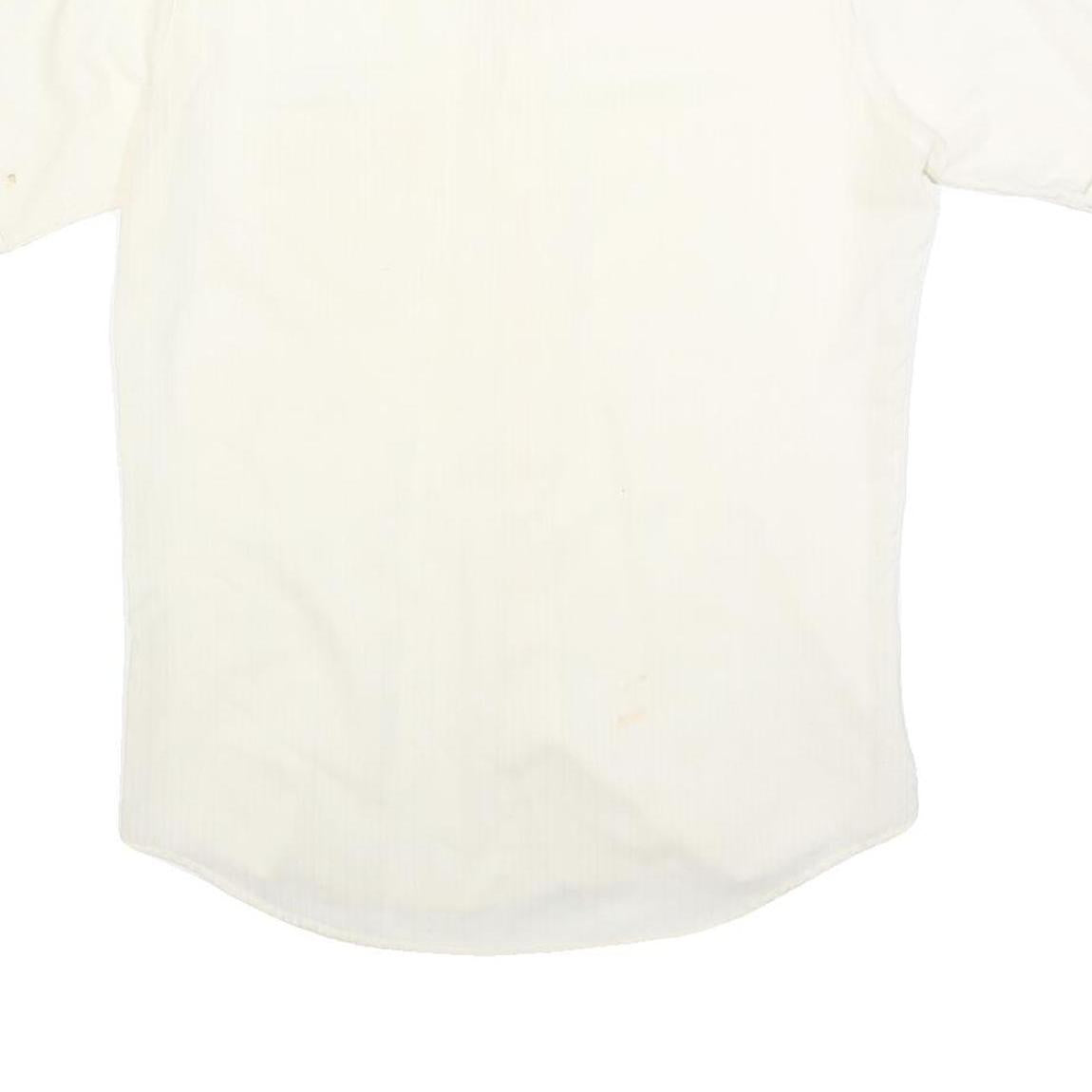 BLUESTONE Mens Cream Shirt S Cotton Blend Short Sleeve Button Casual Summer