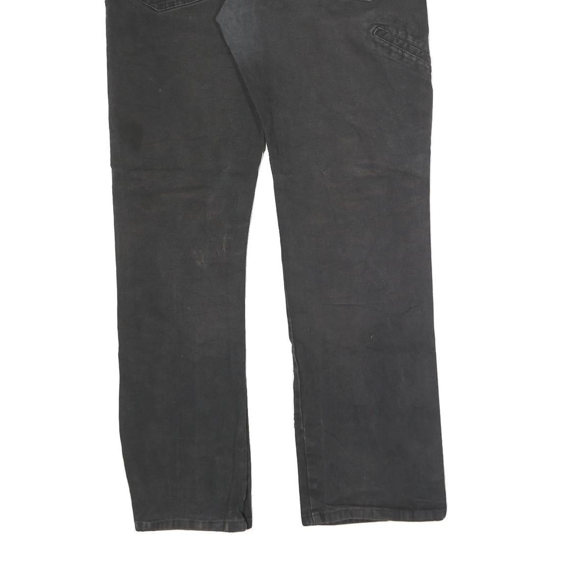 DICKIES Mens Cotton Blend Black Regular Straight Trousers W36 L32 Durable