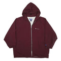 CHAMPION Mens Maroon Zip Hooded Nylon Jacket XL Casual Sportswear Outerwear