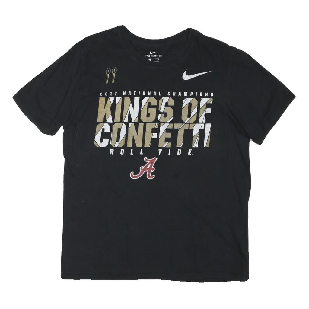 NIKE Mens Black Kings Of Confetti Graphic T-Shirt L Crew Neck Short Sleeve