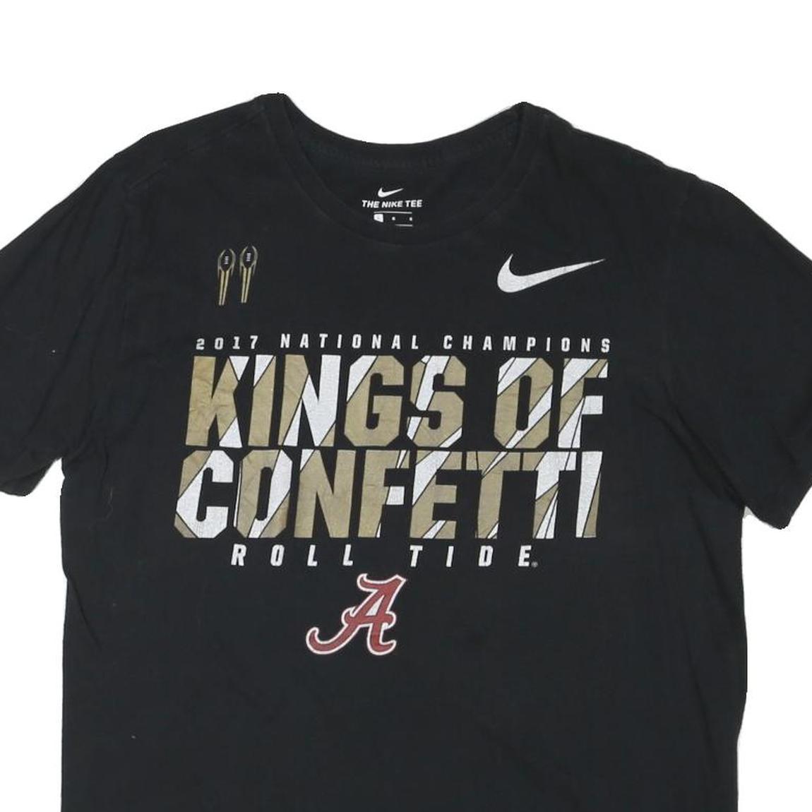 NIKE Mens Black Kings Of Confetti Graphic T-Shirt L Crew Neck Short Sleeve
