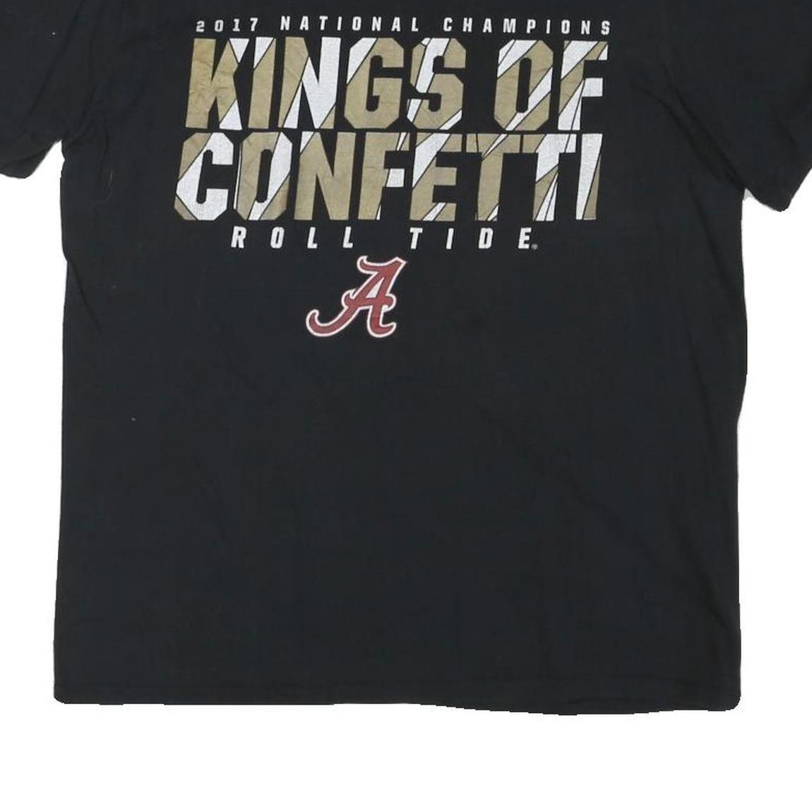 NIKE Mens Black Kings Of Confetti Graphic T-Shirt L Crew Neck Short Sleeve