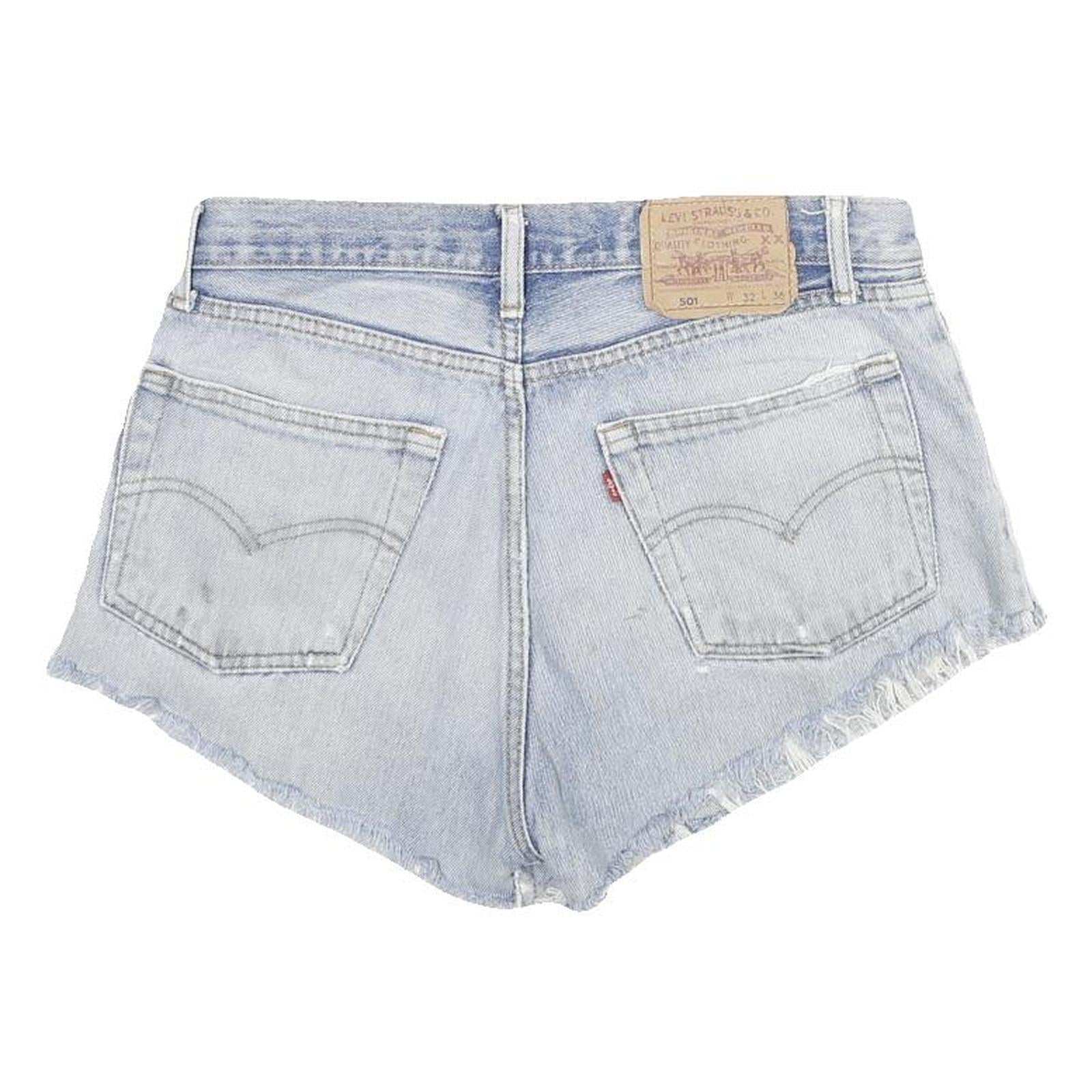 LEVI'S Womens Denim Blue Cut-Off Shorts L W32 Casual Summer Style