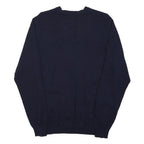 M&S Mens Navy Plain V-Neck Regular Fit Basic Knit Jumper Cotton Blend M