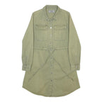 NEW LOOK Womens Green Day Cotton Shirt Sleeve Shirt Dress UK 10 Casual Relaxed