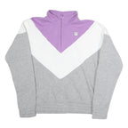FILA Mens Purple & White & Grey Half Zip XL Colourblock Cotton Sweatshirt