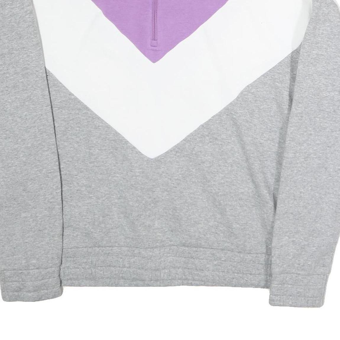 FILA Mens Purple & White & Grey Half Zip XL Colourblock Cotton Sweatshirt