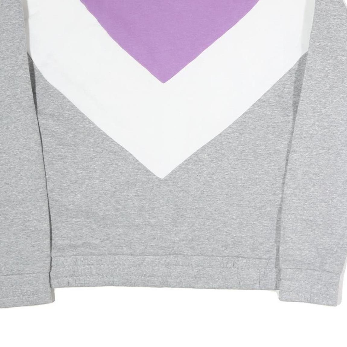 FILA Mens Purple & White & Grey Half Zip XL Colourblock Cotton Sweatshirt