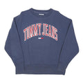 TOMMY JEANS Womens Blue Crew Neck S Cotton Blend Sweatshirt Pullover
