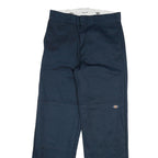 DICKIES Mens Cotton Blend Navy Loose Fit Straight Leg Trousers W32 L33 Workwear