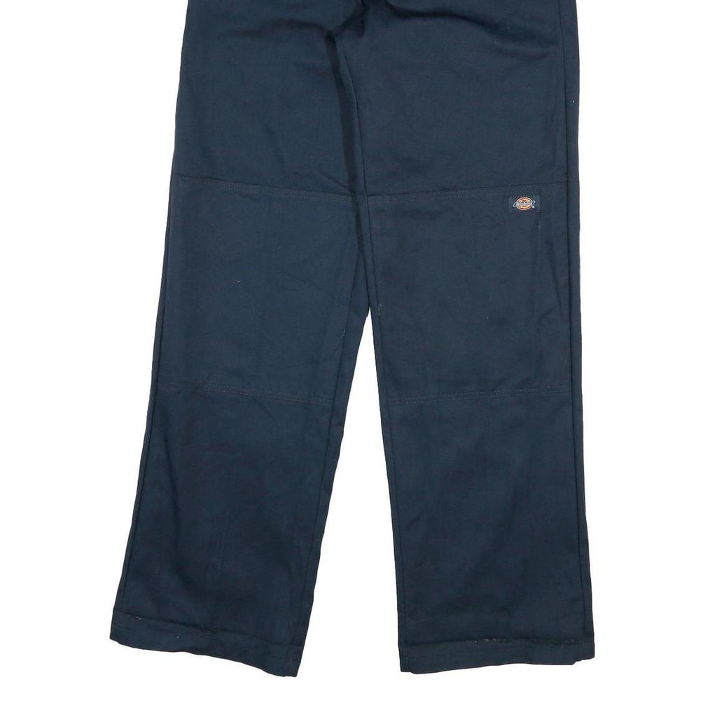 DICKIES Mens Cotton Blend Navy Loose Fit Straight Leg Trousers W32 L33 Workwear