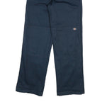 DICKIES Mens Cotton Blend Navy Loose Fit Straight Leg Trousers W32 L33 Workwear