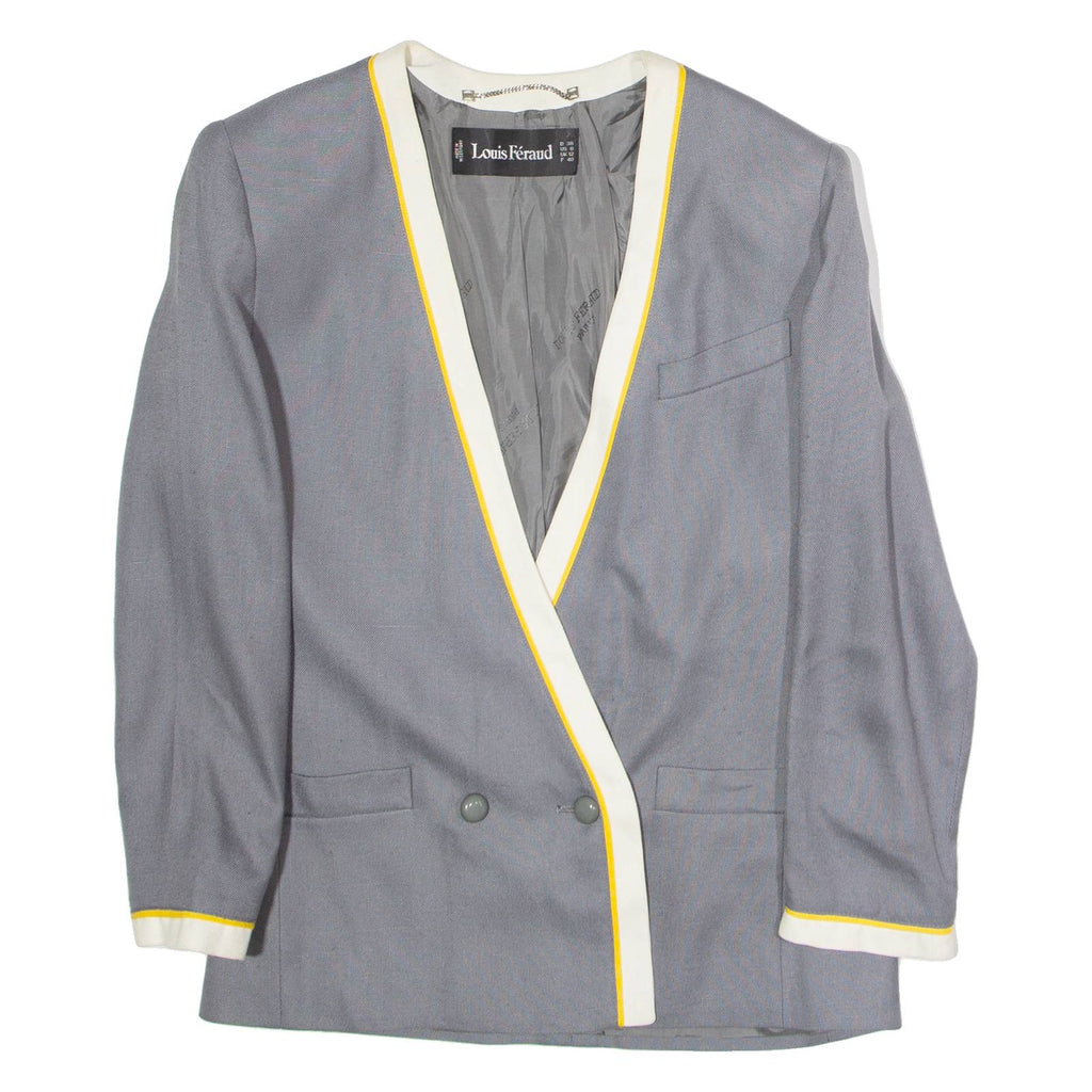LOUIS FERAUD Womens Blazer Jacket Grey Viscose UK 12