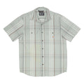 CARHARTT Mens Grey & Brown Plaid Shirt M Cotton Casual Short Sleeve Workwear