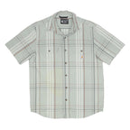 CARHARTT Mens Grey & Brown Plaid Shirt M Cotton Casual Short Sleeve Workwear