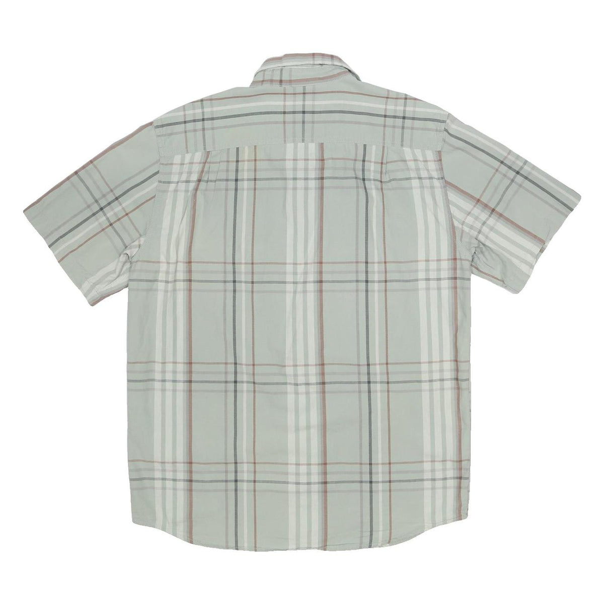 CARHARTT Mens Grey & Brown Plaid Shirt M Cotton Casual Short Sleeve Workwear