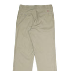 DICKIES Mens Regular Fit Beige Polyester Blend Zip Trousers W34 L32 Workwear