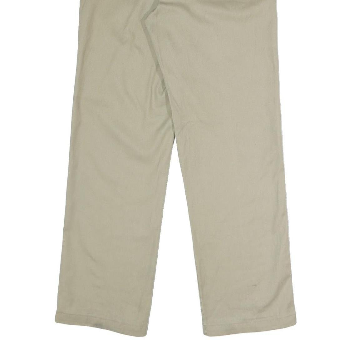 DICKIES Mens Regular Fit Beige Polyester Blend Zip Trousers W34 L32 Workwear