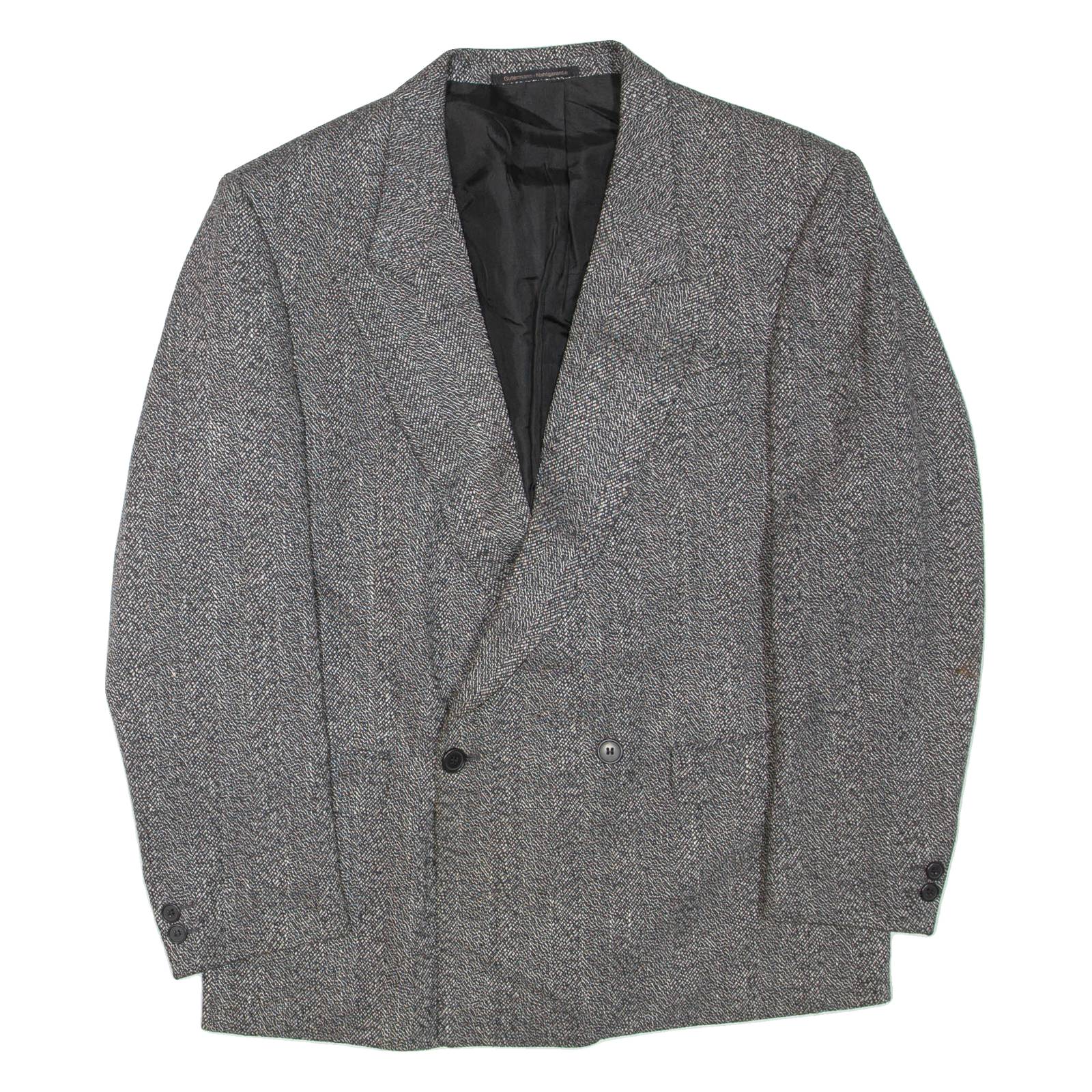 Mens Blazer Jacket Grey Wool L