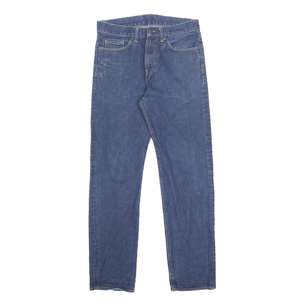 CARHARTT Mens Slim Blue Cotton Denim W29 L32 Zip Jeans Casual Workwear