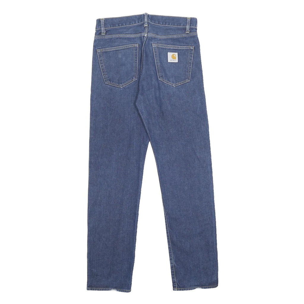 CARHARTT Mens Slim Blue Cotton Denim W29 L32 Zip Jeans Casual Workwear
