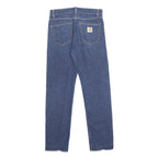 CARHARTT Mens Slim Blue Cotton Denim W29 L32 Zip Jeans Casual Workwear