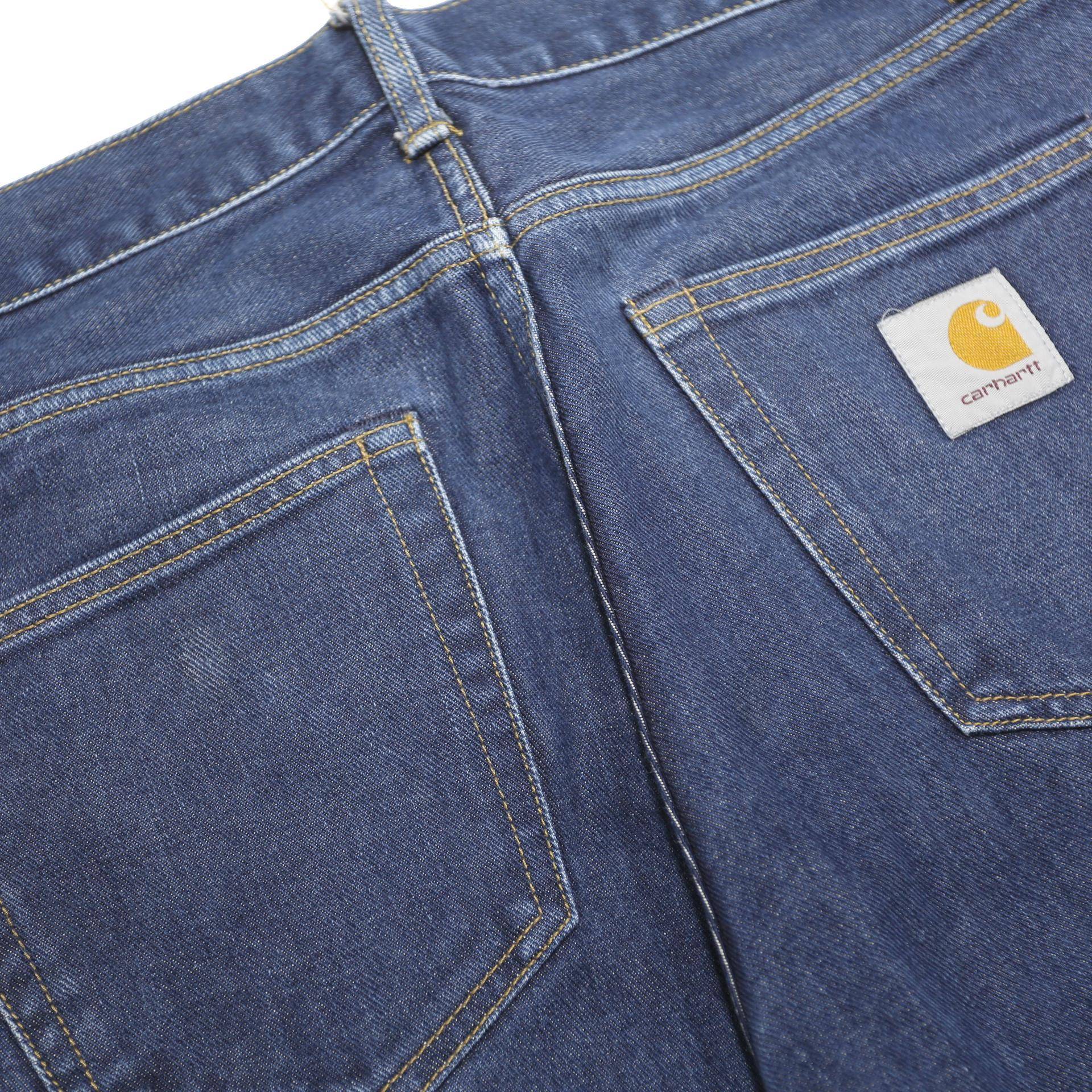 CARHARTT Mens Slim Blue Cotton Denim W29 L32 Zip Jeans Casual Workwear
