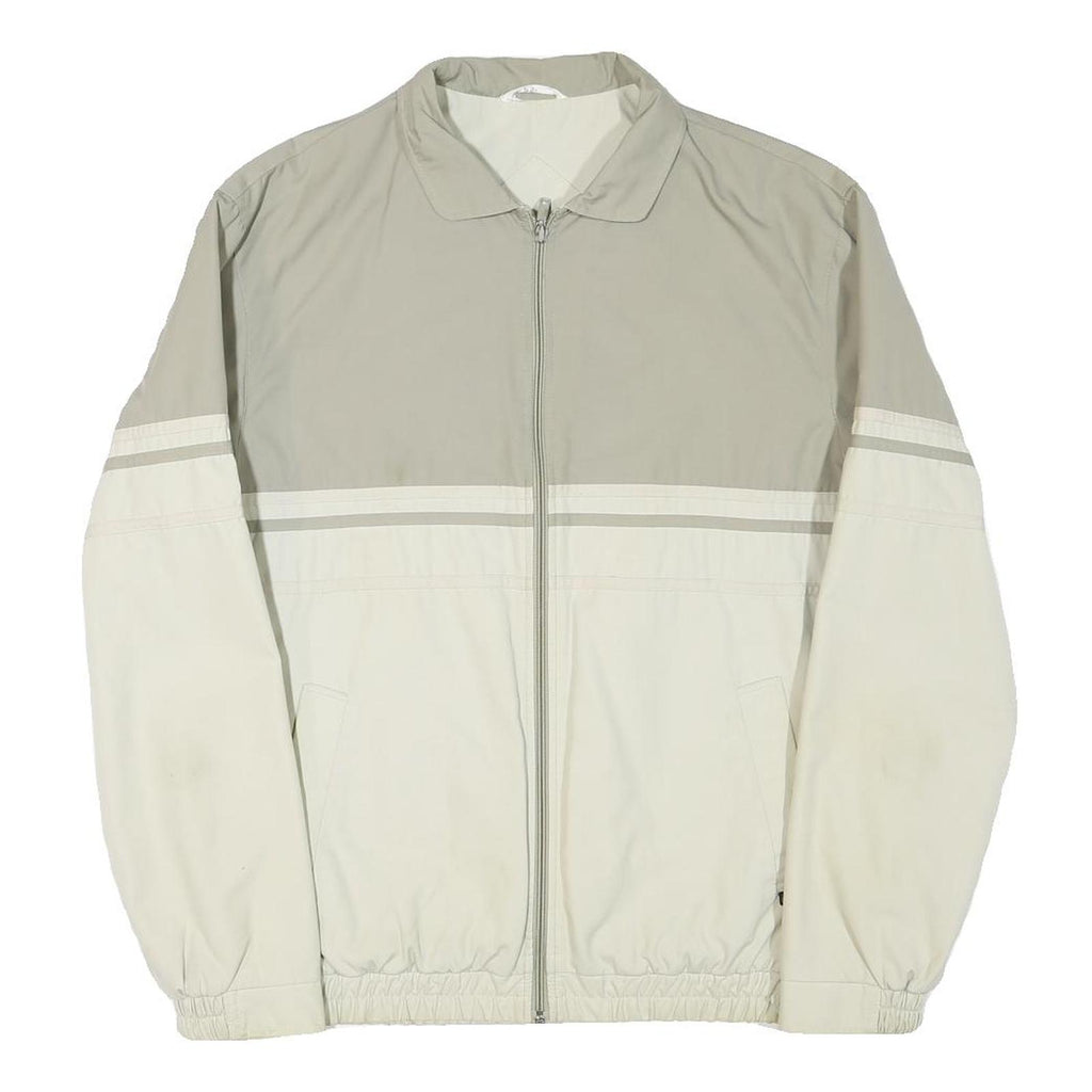 CAPITANO Mens Beige & Cream Zip Jacket M Cotton Blend Plain Casual