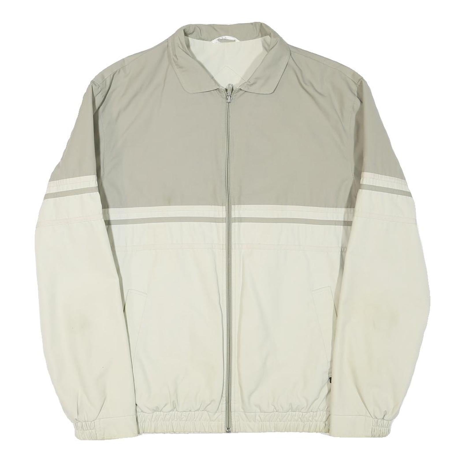 CAPITANO Mens Beige & Cream Zip Jacket M Cotton Blend Plain Casual