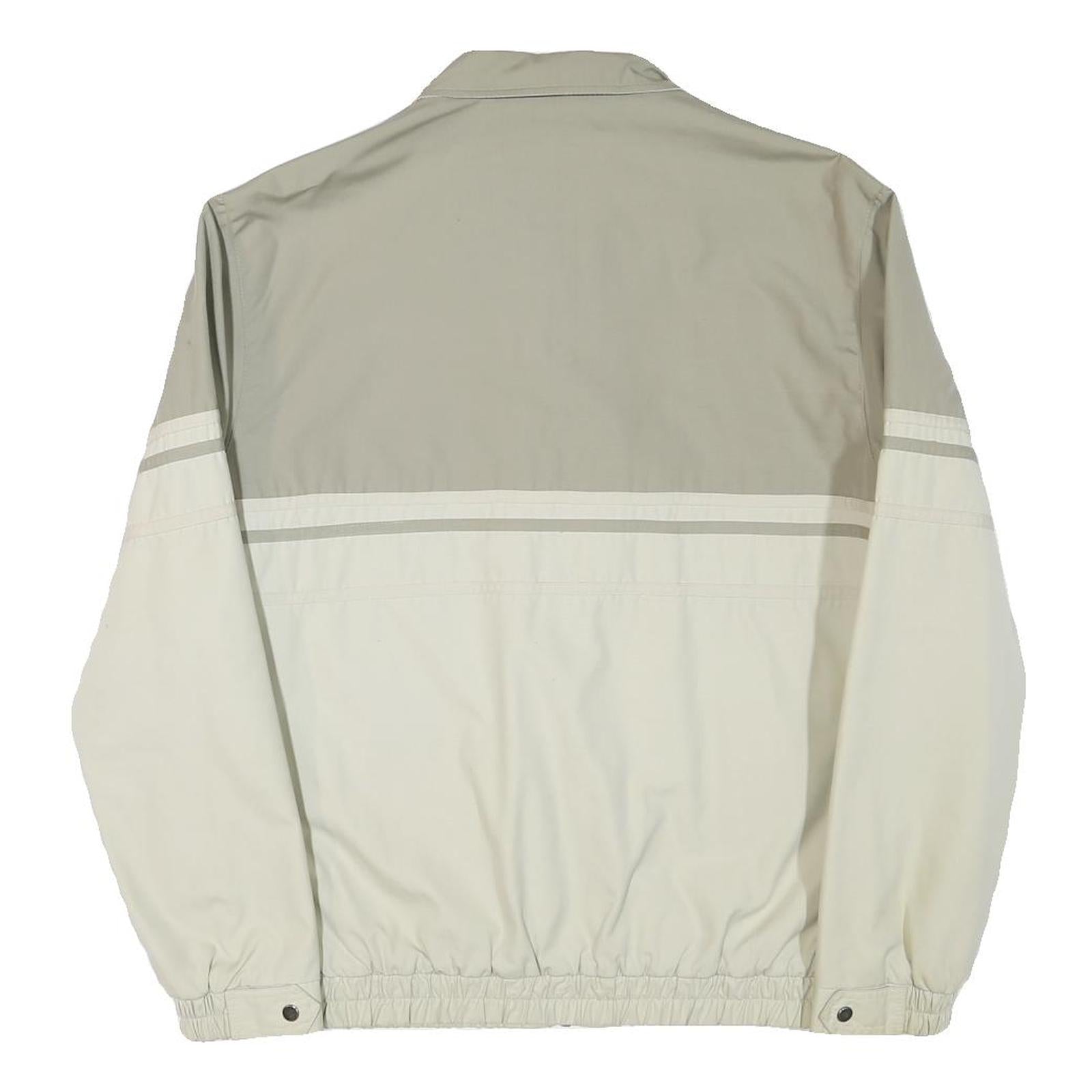 CAPITANO Mens Beige & Cream Zip Jacket M Cotton Blend Plain Casual