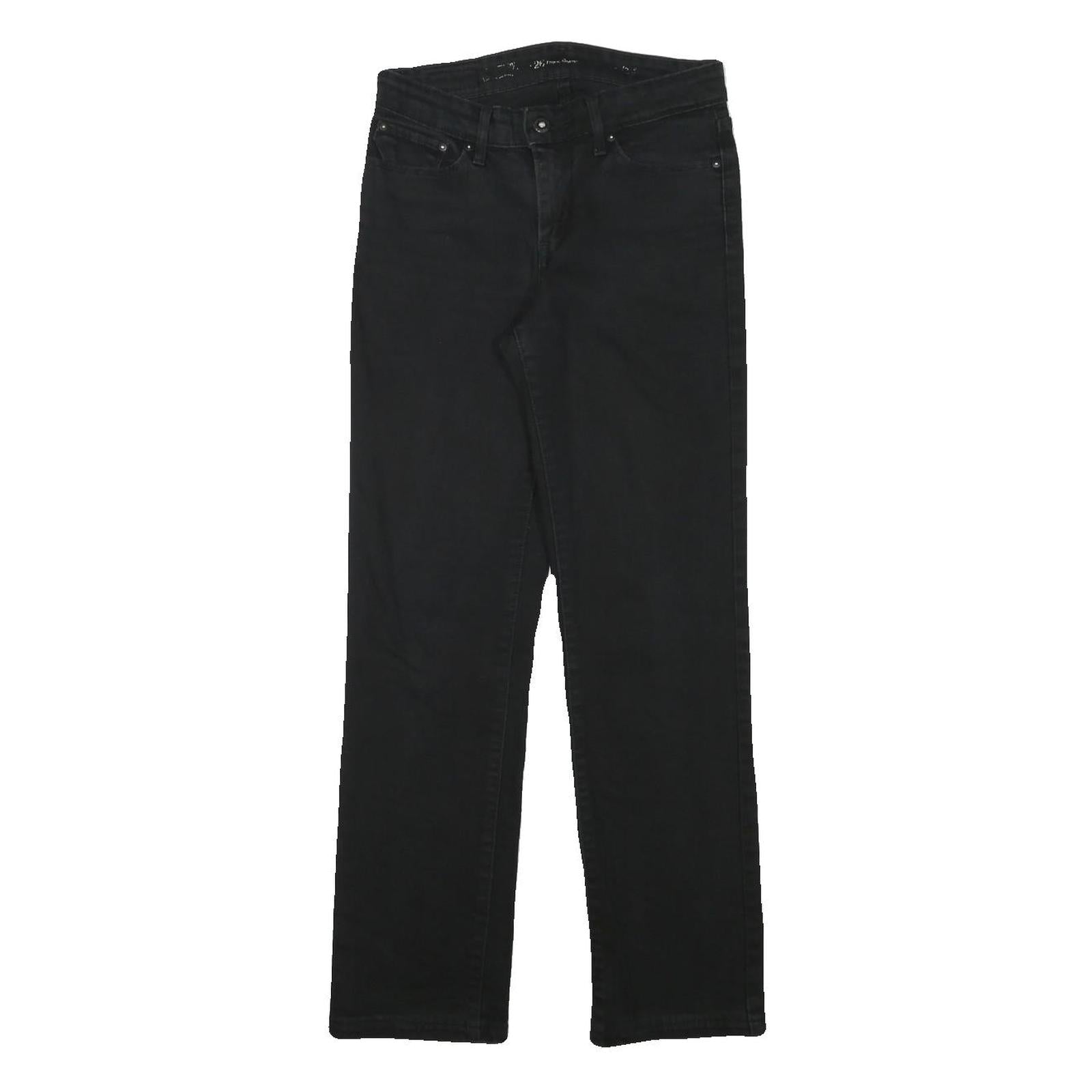 LEVI'S Womens Jeans Black Regular Straight Denim W26 L27 Classic Casual Zip