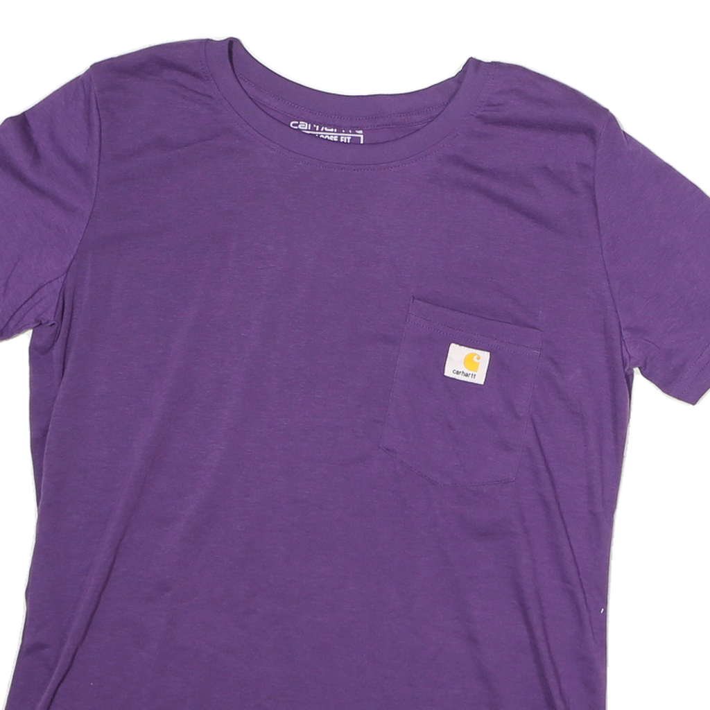 CARHARTT Womens Purple Pocket T-Shirt L Short Sleeve Crew Neck Casual Cotton