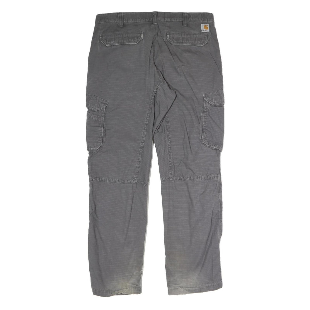 CARHARTT Mens Regular Grey Relaxed Fit Cargo Trousers W36 L32 Workwear Utility