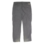 CARHARTT Mens Regular Grey Relaxed Fit Cargo Trousers W36 L32 Workwear Utility