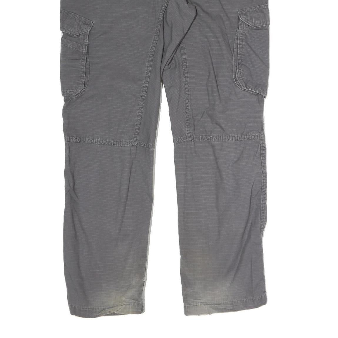 CARHARTT Mens Regular Grey Relaxed Fit Cargo Trousers W36 L32 Workwear Utility
